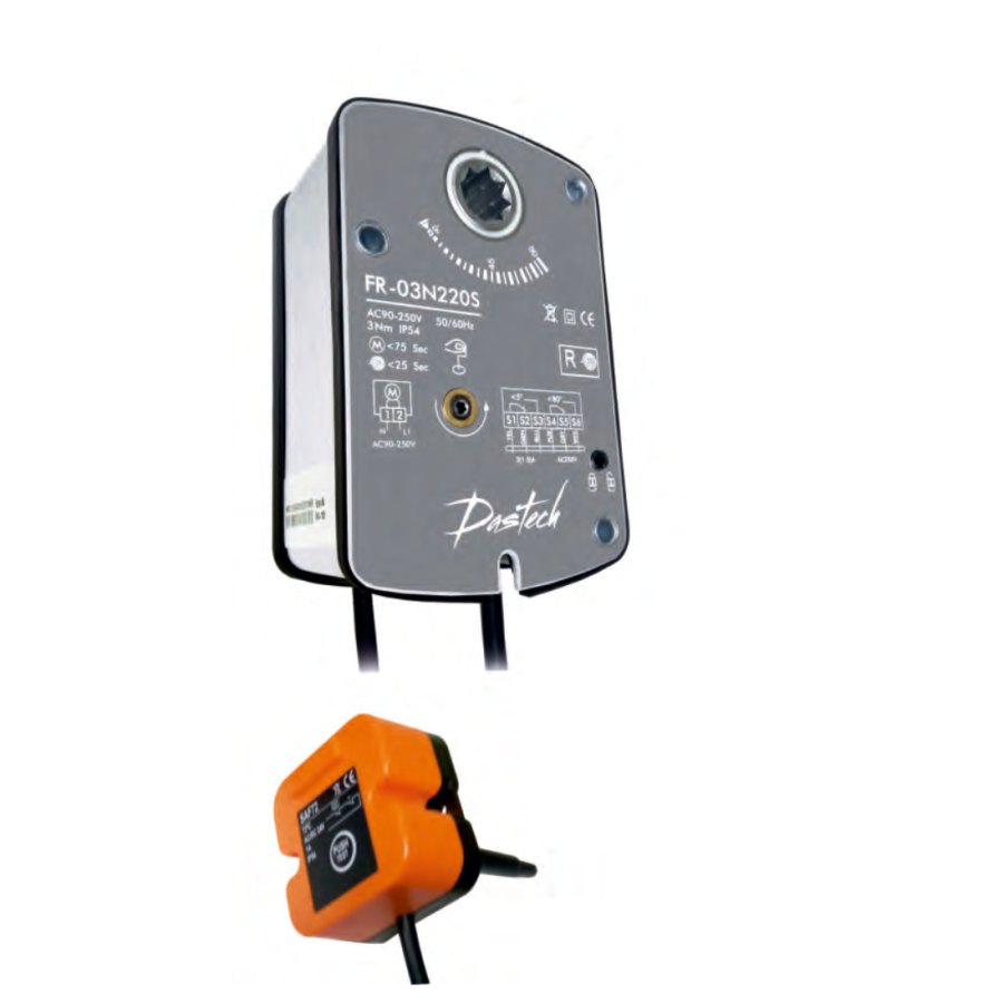 Электропривод Dastech FR-03N220S 3 Н·м, 230 В, для противопожарных клапанов Электропривод Dastech FR-03N220S 3 Н·м, 230 В, для противопожарных клапанов