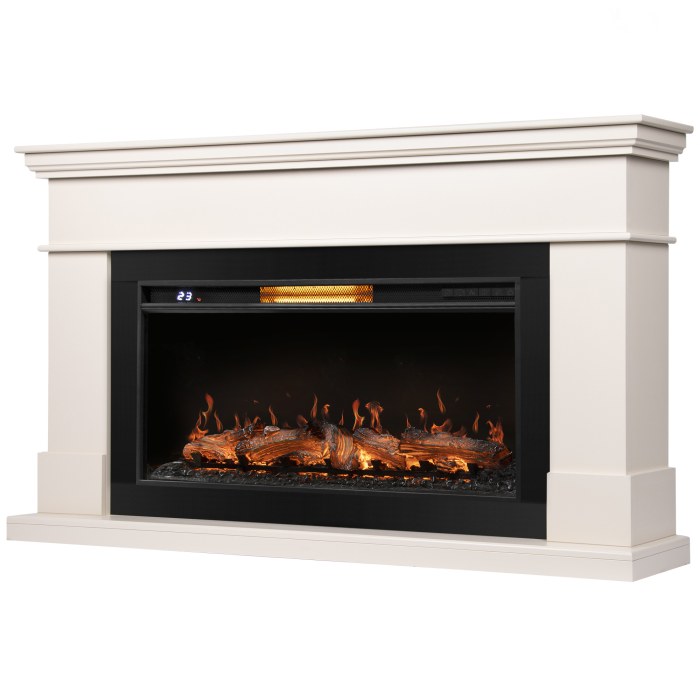 Каминокомплект: Очаг Royal Thermo Aurora RTFP/P-AR40LS, портал California 42/40/36, молочный