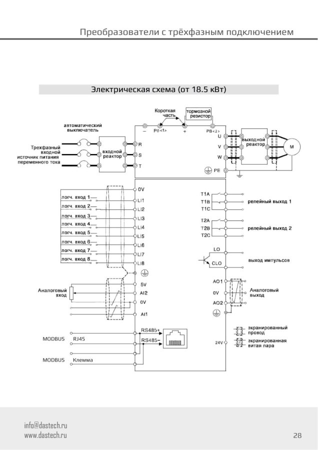 Преобразователь частоты Dastech D32-T3-710G, 710 кВт, 380 В